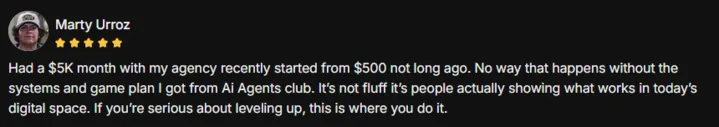 Member review — $5K month started from $500